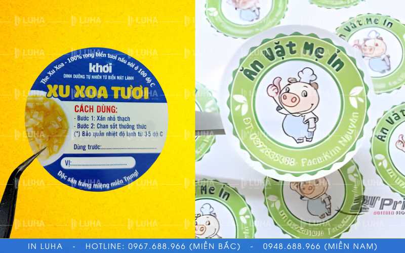 Luha nhận in tem nh&atilde;n logo thực phẩm đẹp hot nhất