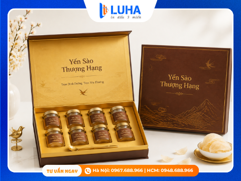 C&aacute;c mẫu hộp yến s&agrave;o phổ biến tại xưởng in Luha