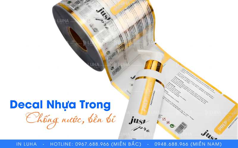 Decal nhựa trong t&ocirc;n vinh vẻ đẹp sản phẩm