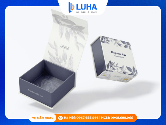 In hộp mỹ phẩm hoa văn đơn giản
