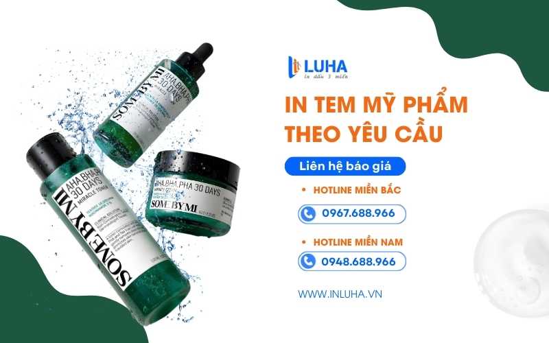 In tem mỹ phẩm thiết kế theo y&ecirc;u cầu