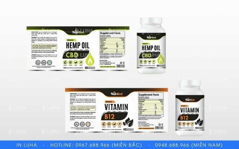 In tem nh&atilde;n thực phẩm chức năng chất lượng cao