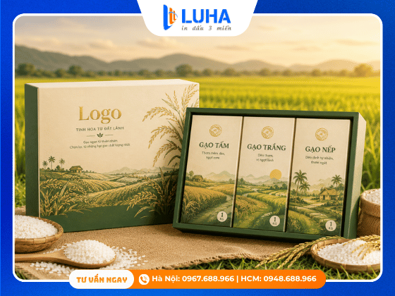Kỹ thuật &eacute;p kim v&agrave; th&uacute;c nổi logo tr&ecirc;n nắp hộp cứng.