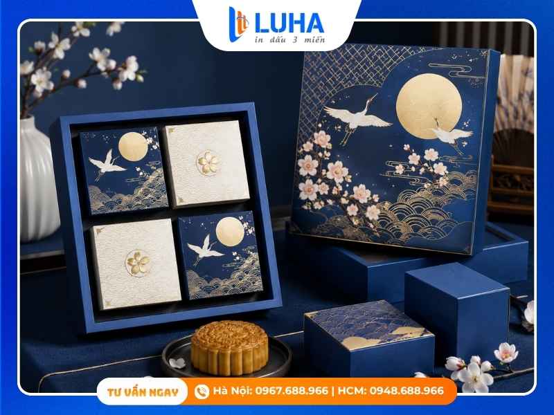 Hộp đựng b&aacute;nh trung thu mini nhiều &ocirc;
