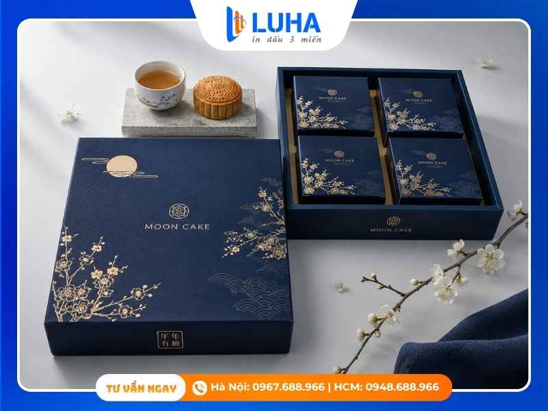 Thiết kế hộp trung thu đồng bộ thương hiệu doanh nghiệp