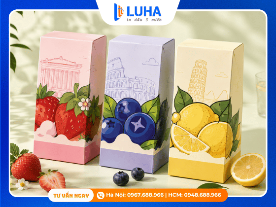 Mẫu thiết kế bao b&igrave; mang th&ocirc;ng điệp kể chuyện thương hiệu độc đ&aacute;o.
