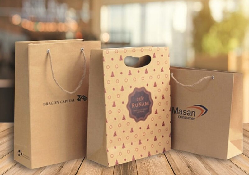 Mẫu t&uacute;i giấy mỹ phẩm in bằng chất liệu giấy kraft